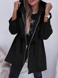 Fashion Casual Autumn And Winter Hooded Zipper Jacket Women's