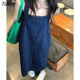Dresses Women Minimalist Pure Retro Design All-match Sleeveless Summer Midi Vestidos Casual Trendy Japanese Style