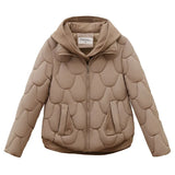 Cotton Jacket Women's Fake Two Short Hooded Winter Cotton-Padded Jacket 2024 New Loose Small Down Padded Coat Tide-Outfit
