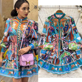 Fair Seaside Vacation V-Neck Broken Flower Dress Women's Summer New Ties With Big Tenders And Fairy
