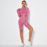 Gym Set Fitness Clothing Sportswear High Waist Women Gym Leggings Tights Padded Push-up Sports Bra 2 Pcs Sports