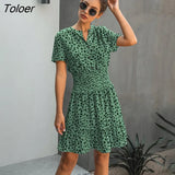 Women Leopard Casual Black Summer Ruffle Mini Dresses Buttons Ladies Purple Waisted Fitted Clothing 2023 Womens