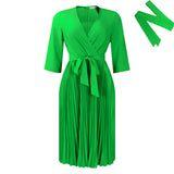 Women's Clothing Autumn 2025 New Solid Color Pressure Folded Strap With Large-Size V-Neck Temperament Elegant African
