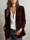 Women's Women's Jacket Elegance Elegant Vintage Single-Drace Women's