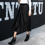 Skirt Women Autumn Long Vintage Gray Korean 2020 Maxi High Waist Casual Winter Black Party School Girl Velvet