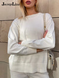 Casual Knitted Women Sweater Tracksuit Long Sleeve Winter 2021 Pullover Shirt Top High Waisted Pants Two Piece