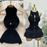 Luxury Gold Wind High-End Sleeveless Knitted Vest Women Summer Metal Kinesi Design Chic Hot Girl Top
