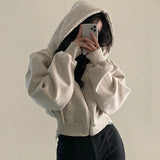 And Autumn 2025 New Products In Plus Velvet Fashion Short-Term Repair Zipper Warm Tibetan Hooded Jacket