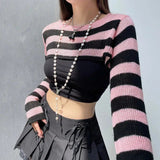 Striped Knitted Shrug