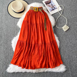 Half-Dress Women's Dress 2025 Summer Small Medium Long Leisure High-Rise Thin Thong Ponve Cake