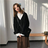 Sweaters Women Knitting Cardigans Casual Spring 2022 V-Neck Long Sleeve Daily Solid Mujer Clothes Single Breasted Brown
