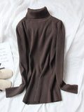 Women Turtleneck Sweaters Autumn Solid Slim Pullover Coffee Soft Knitted Jumper Pulls Warm Sweater Winter Turtleneck
