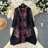 Folded Dress Women's Autumn 2025 Retro Collar Long Sleeves Loose A-Word Printing