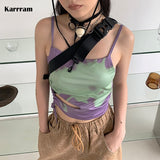 Y2k Aesthetics Camisole Grunge Fairycore Cami Top Korean Fashion Irregular Crop Top Japanese Harajuku Tank Top 00s