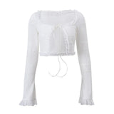 Toloer 2023 New French Square Collar Knit With Cardigan Long Sleeve Top Fashion Temperament Cake Short Skirt