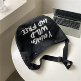 Young Wild and Free Canvas Crossbody Bag-Outfit