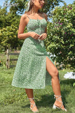 Dresses For Women 2023 Summer Casual Sleeveless Backless Side Split Slim Chic Dress Print Vestidos Women Sexy Midi