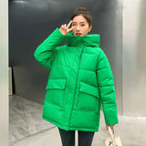 2022 Women's Winter Jacket Sonw Coats Thick Cotton Padded Coat Fashion Hooded Oversize Loose Parkas Woman Puffer