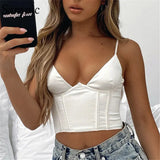 Chic Stain Women Strap Club Casual Bustier Corset Tube Tops 2021 Summer Sexy Black White Tank Tops Underwire Mini