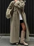 Autumn And Winter Explosion Temperament Clapping Belt Long Hair Coat Single