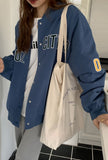 Letter Print Long Sleeves School Baseball Long