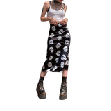 Women's Plaid Print High Waisted Midi Skirt A-Line Bodycon Long Pencil Skirt Y2K Streetwear E-Girl 90S