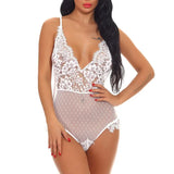 Bra Set Lace Sexy Hollow Lingerie Bodysuit Perspective Deep V Hot Erotic Underwear One Piece Halter Open Sexy Lingerie