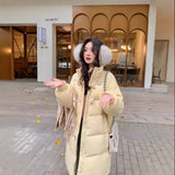 Female 2024 New Korean Version Loose Medium And Long Cotton-Padded Jacket Winter Jacket-Outfit