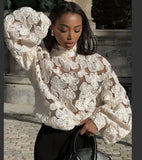French White Loose Hollow Embroidery
