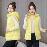 Ladies 2023 Autumn Winter Down Cotton Vest Short Korean Version Slim Slim Vest Vest Outside The Vest-Outfit