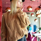 Women Sweater 2021 Autumn Winter Loose Oversized Warm Twist Knitted Pullovers Fashion Solid Causal Tops Knitwear Sweet