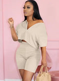 Crop Top and High Waist Shorts 2 Piece