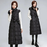 This Year Popular Down Cotton Jacket Vest Vest Jacket In Long Waist Show Thin Horse Jacket Female Autumn And Winter-Outfit