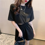 Summer Casual Tracksuit Women's Shorts Sets Fashion Short-sleeved Hooded Shirts Vest Wide-leg Shorts 2-piece Set