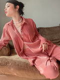 Women's Shirt Pleated 2 Piece Set Flare Sleeve High Waist Wide Leg Pants Suit Spring New Casual Elegant Female