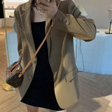 Toloer Suit Jacket Female Medium Long Style 2024 Spring Autumn New Korean Version Of Leisure Loose Slim Temperament Net Red Suit-Outfit
