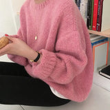 10 colors Pink 2022 Women Sweater Pullover Female Knitting Overszie Long Sleeve Loose Knitted Outerwear Womens Winter