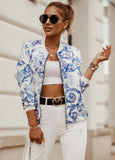 Print Zipper Long Sleeve