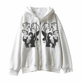 Hip Hop Streetwear Hoodies Men Jacket Angel Dark Print Toppies Coat Goth Harajuku Y2k Clothes Punk Jacket Outwear