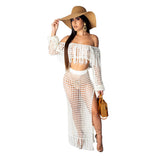 Toloer New Women's Casual Netted Fram Beach Dress 2 Sets-Outfit
