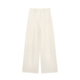 Women's Women's Cotton T-Shirted And Coated High-Waist Broad Leg Trousers Casual