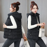 Ladies 2023 Autumn Winter Down Cotton Vest Short Korean Version Slim Slim Vest Vest Outside The Vest-Outfit