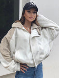 Sport Zipper Turndown Collar Long Sleeve