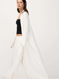 Lazy Wind Perspective Loose Long Open Shirt Plus Short Skirt Suit Women's Jersey Trousers Two