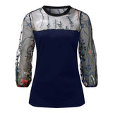 New Mesh Embroidered Long-Sleeved Women's