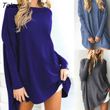 Women Casual Loose Solid Color Long Sleeve Round Neck Pullover Blouse Top Shirt Lady Shirts All-Matching spring Autumn Women