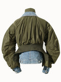2023 Autumn And Winter New Fashion Turn-down Collar European Style Loose Patchwork Denim Cotton Woman jackets