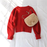Short knitted Sweater Women 2022 New Pullover Autumn Winter loose Outer Wear Student Base Thick Lazy female Top
