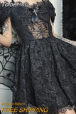 Black Chic Bow Decoration Women Spaghetti Belt Dress 2023 Summer Elegant Off Shoulder lolita Dress E-girl Gothic eam