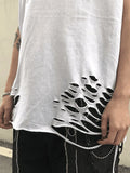 Men's Punk Distressed Vest-Outfit